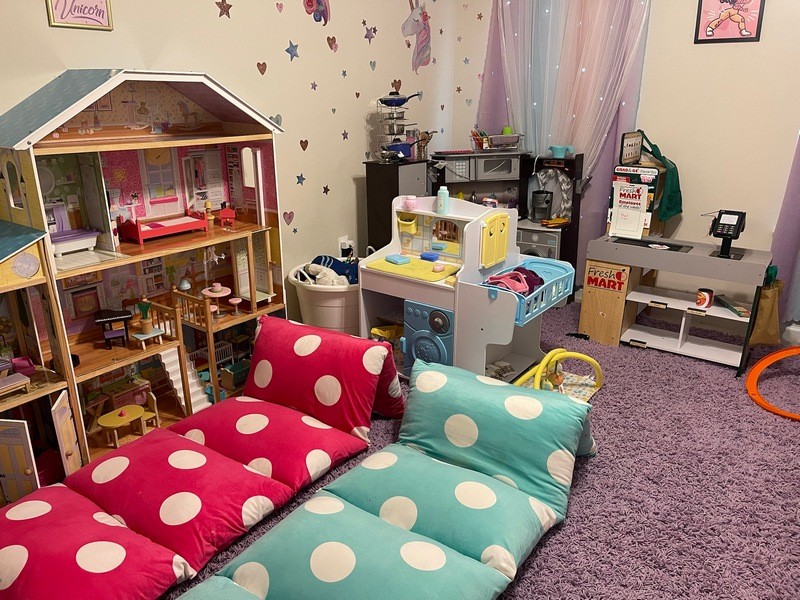turned the guest room into a playroom for the girls so that they have a place to call their own